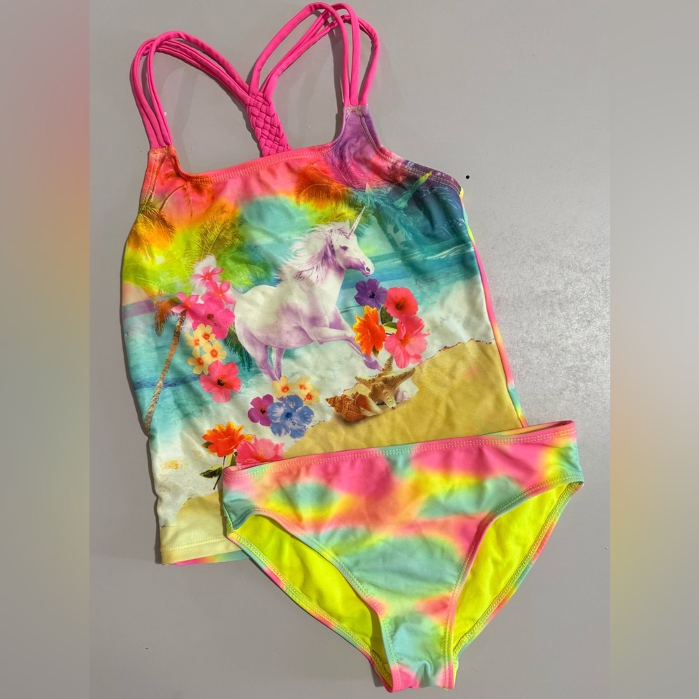 Girl's Wonder Nation Tie Dyed w/Unicorn Two Piece.